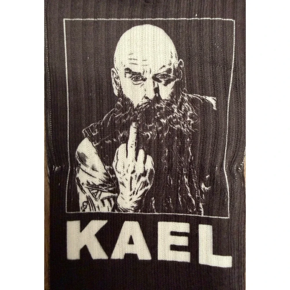 KAEL‎ Graphic Crew Socks Men's 6–9 Black Streetwear Bundle 4 Pairs
